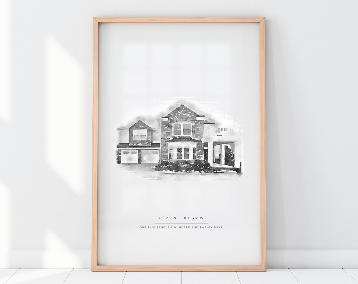 Custom House Portrait - Watercolor