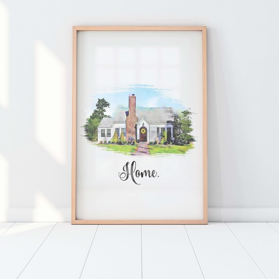 Custom House Portrait - Watercolor