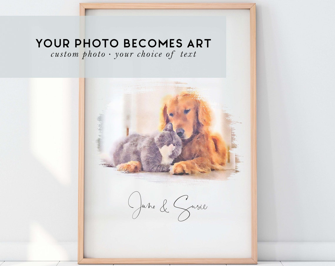 Custom Watercolor Pet Art - Personalized