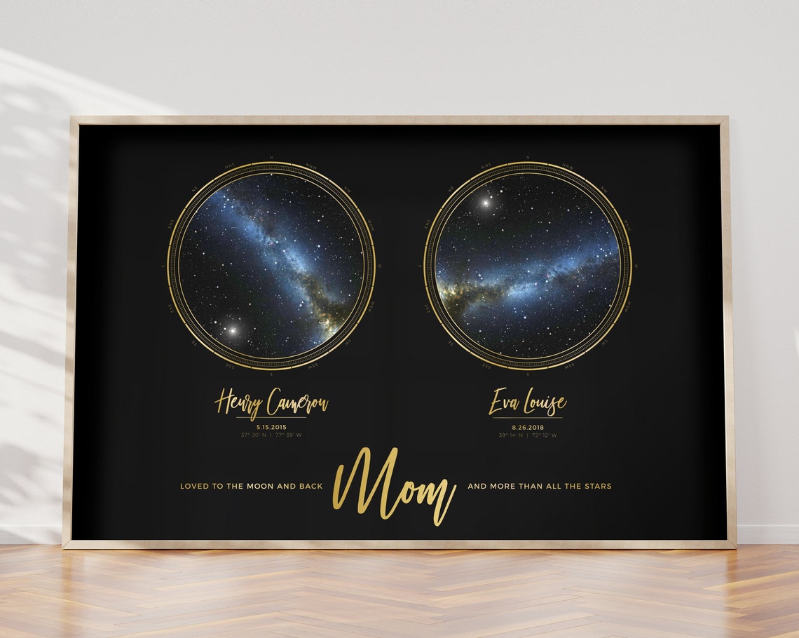 Personalized Star Map Poster, Custom Night Sky Print