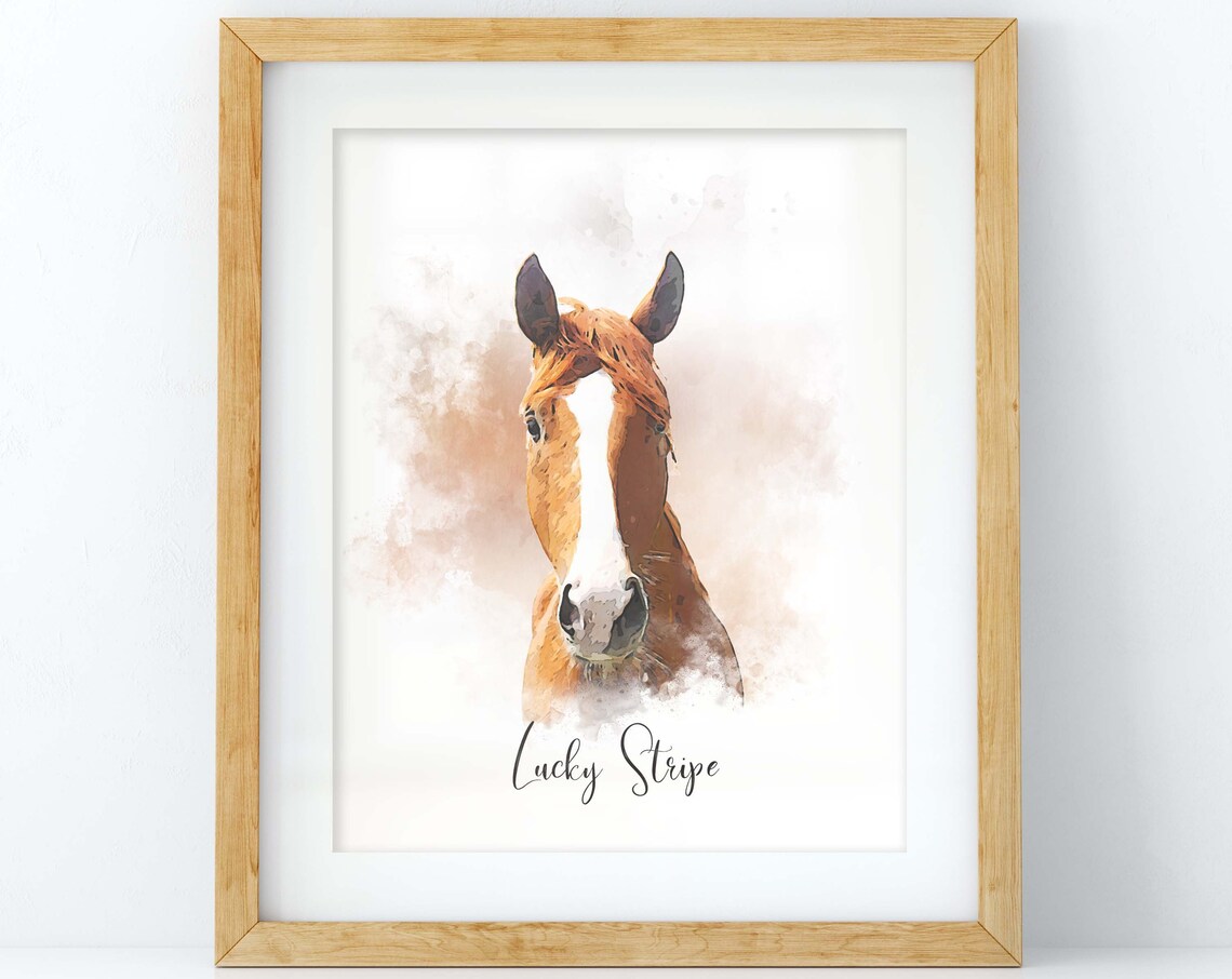Custom Pet Portrait From Photo, Pet Memorial Print