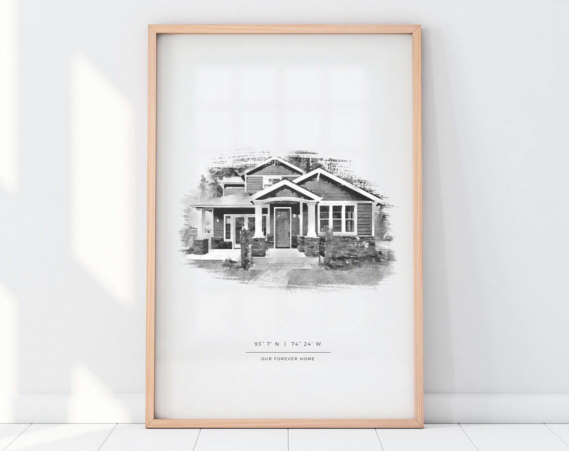 Custom House Portrait, Watercolor Home Art - Image 3