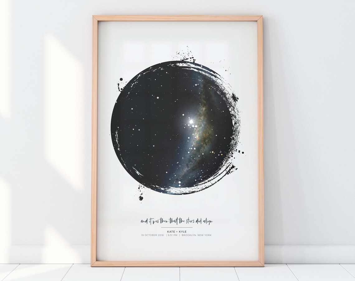 Personalized Star Map Gift, Custom Star Chart Art Print