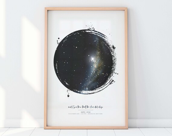 Personalized Star Map Gift, Custom Star Chart Art Print