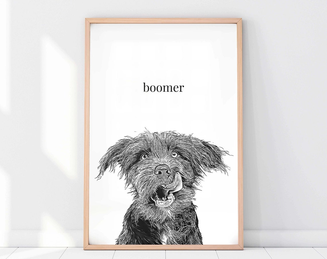 Custom Pet Portrait, Dog or Cat Photo Art Print