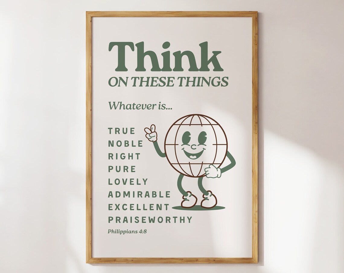 Philippians 4 Bible Verse Christian Classroom Poster