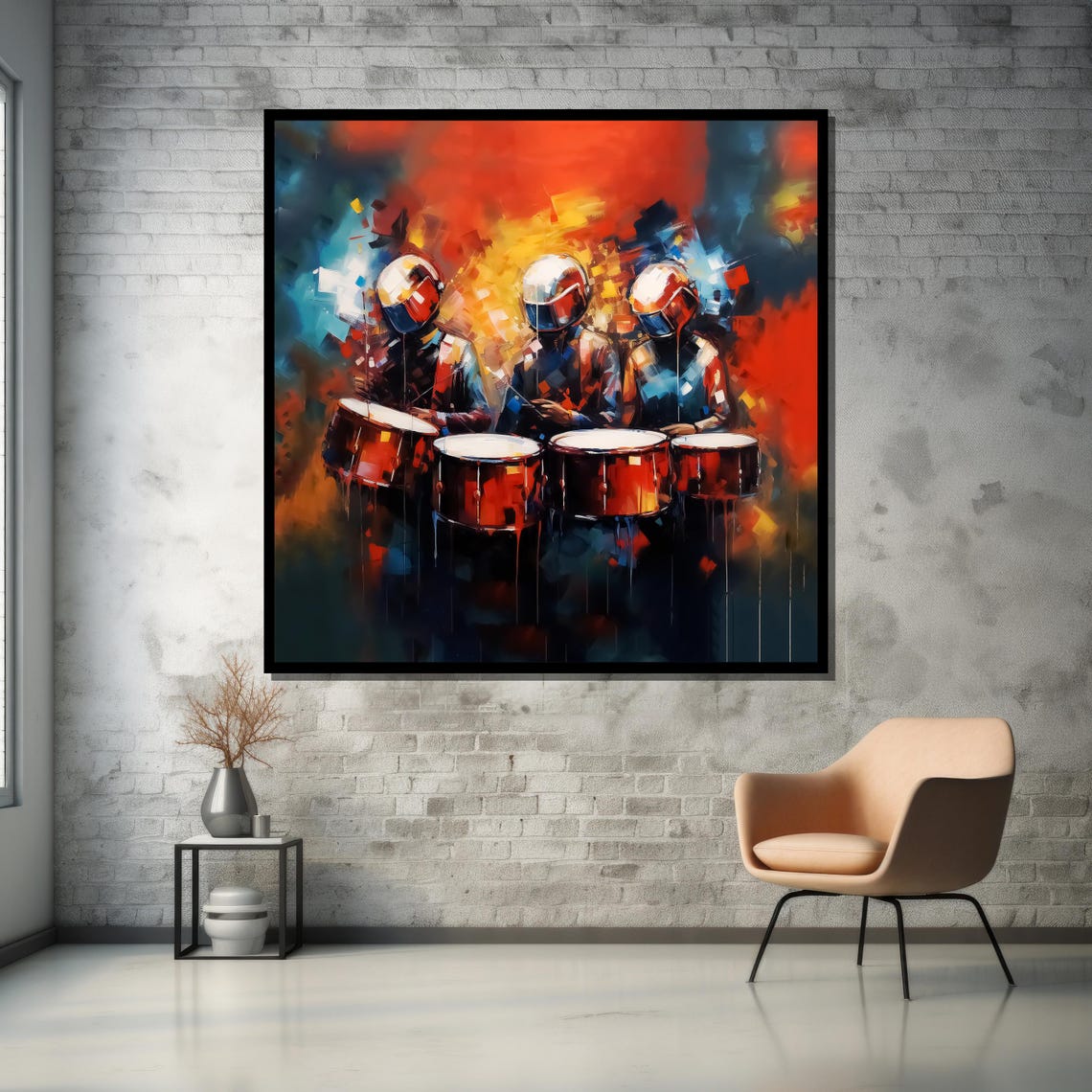 Vibrant Abstract Drummers Percussion Music Poster for Music Lovers - Image 5