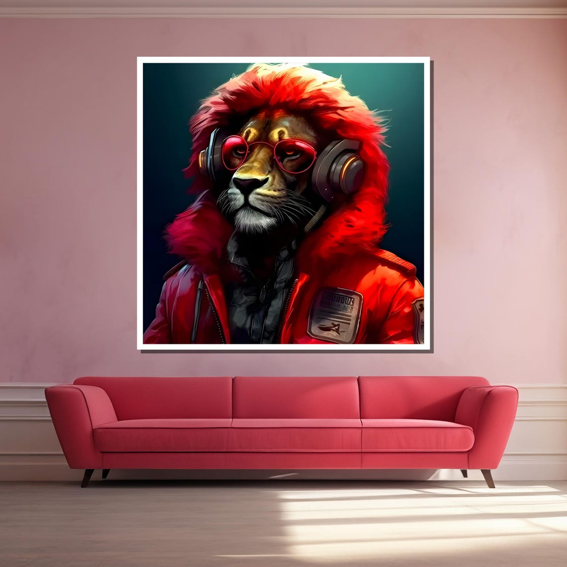 Stylish Lion Painting Art Majestic King Of The Jungle In Trendy Outfit A Bold And Unique Wall Decoration - Image 3