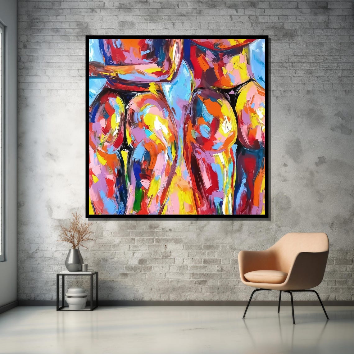 Colorful Abstract Nude Painting Vibrant Modern Art For Home Wall Decor - Image 5