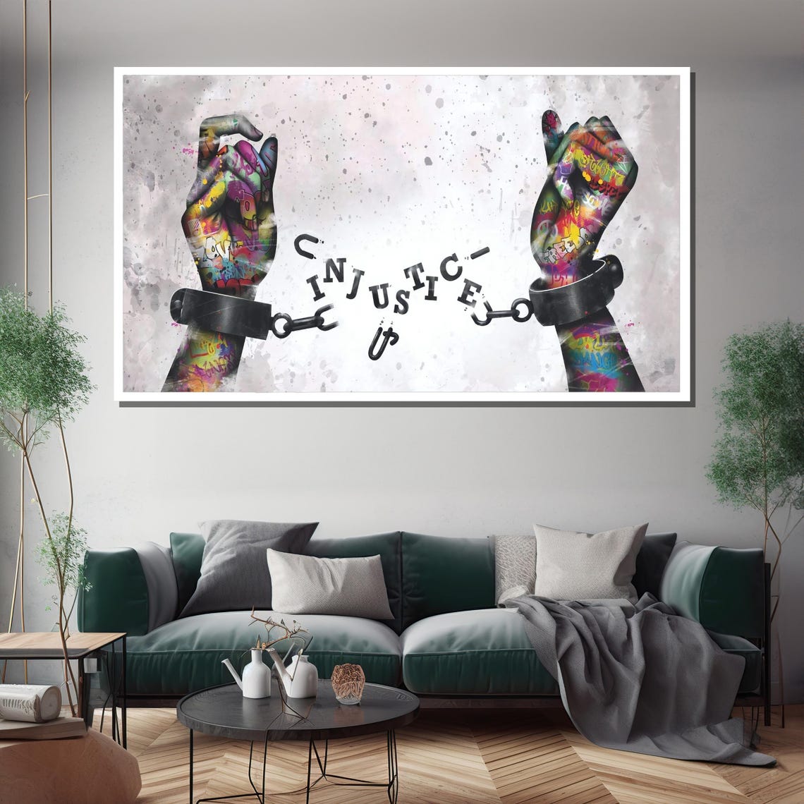 Graffiti Inspired Injustice Break Free Wall Art Bold Statement Piece For Modern Spaces - Image 3
