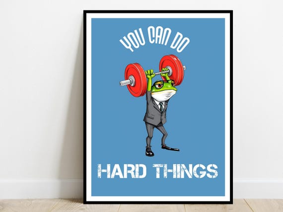 You Can Do Hard Things Motivational Quote Print Poster Home Office Therapy Wall Desk Decor Classroom Affirmation