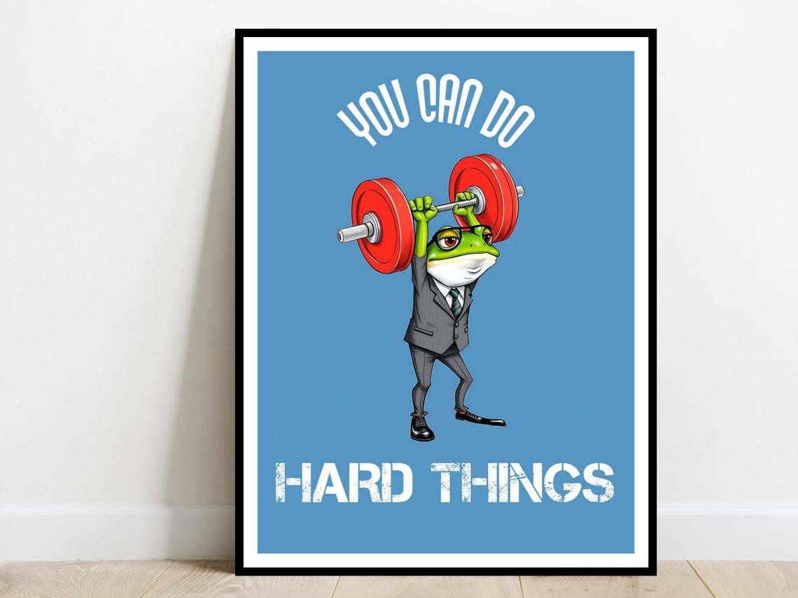 You Can Do Hard Things Motivational Quote Print Poster Home Office Therapy Wall Desk Decor Classroom Affirmation