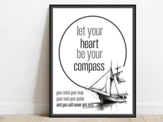 Let Your Heart Inspirational Quote Art Print Office Home Wall Decor Motivational Poster