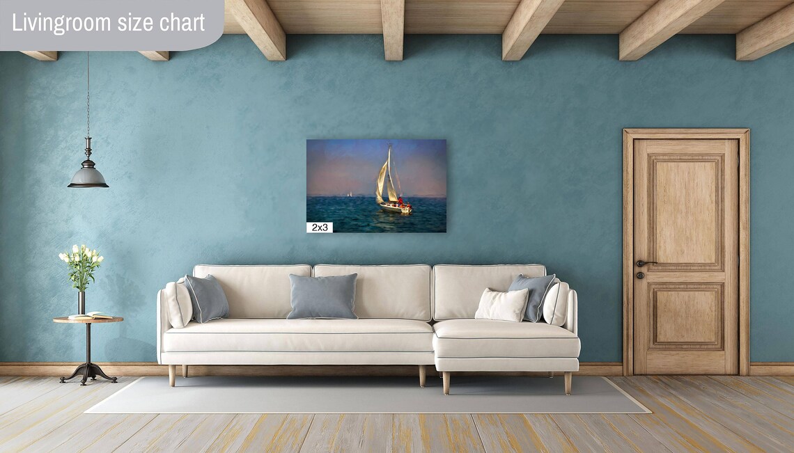 Sailboat Wall Art Coastal Art Sailboat Print Sailboat Sailboat Art Sailing Art Print Sailboat Painting Seascape Print - Image 4