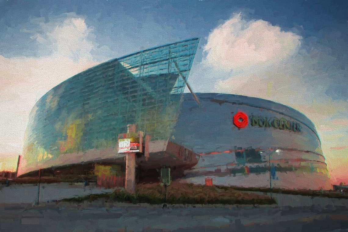 Tulsa Oklahoma BOK Center Glass Arena Sunset Painted Art Poster