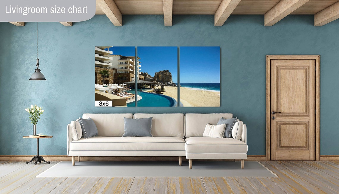 Beachfront Resort Pool Daytime Rocky Shore Cabo San Lucas Art Poster - Image 2