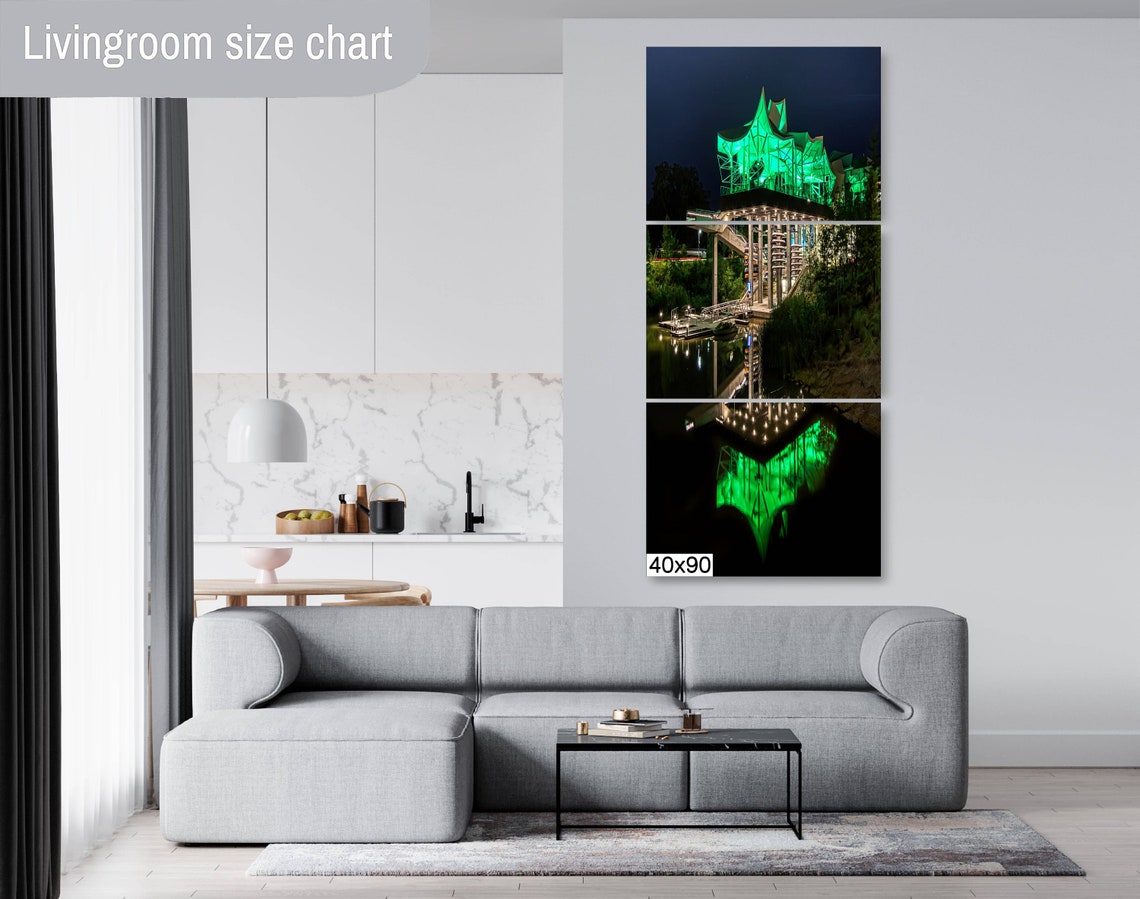 Tulsa Gathering Place Boathouse Night Green Glow Dock Poster - Image 2