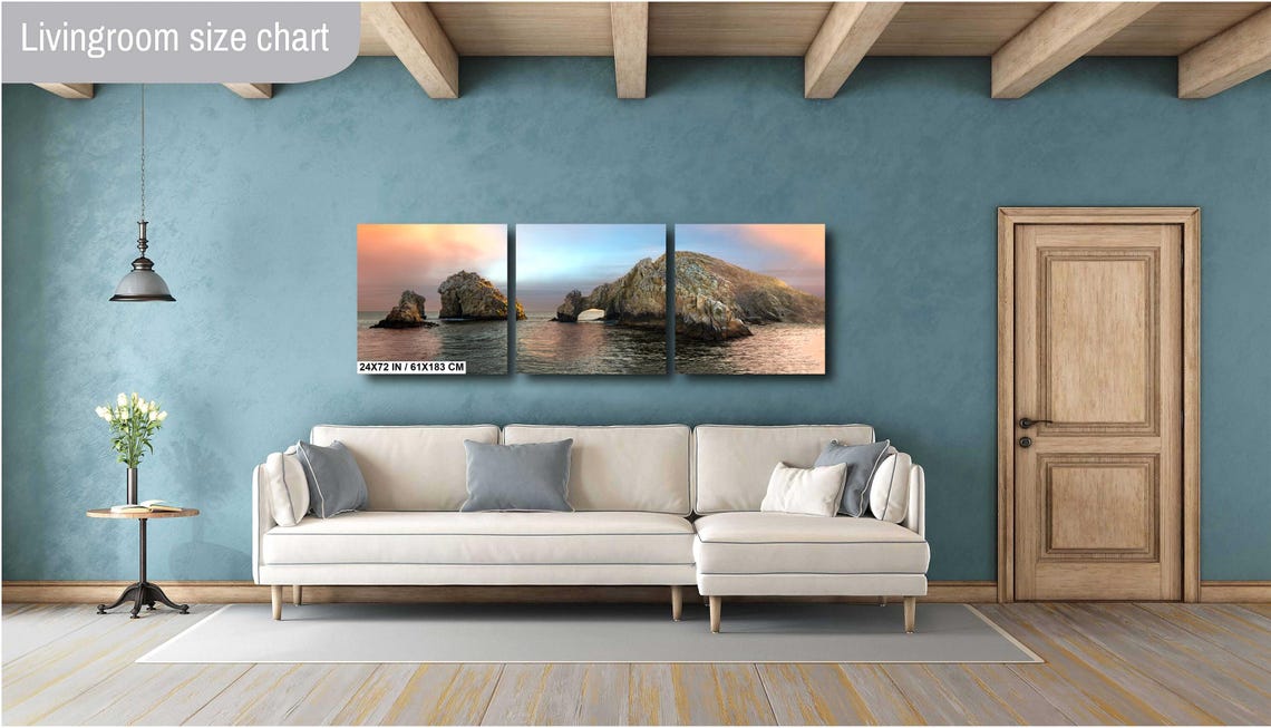 Cabo El Arco Sea Stacks Pastel Sunset Ocean Rock View Poster - Image 3