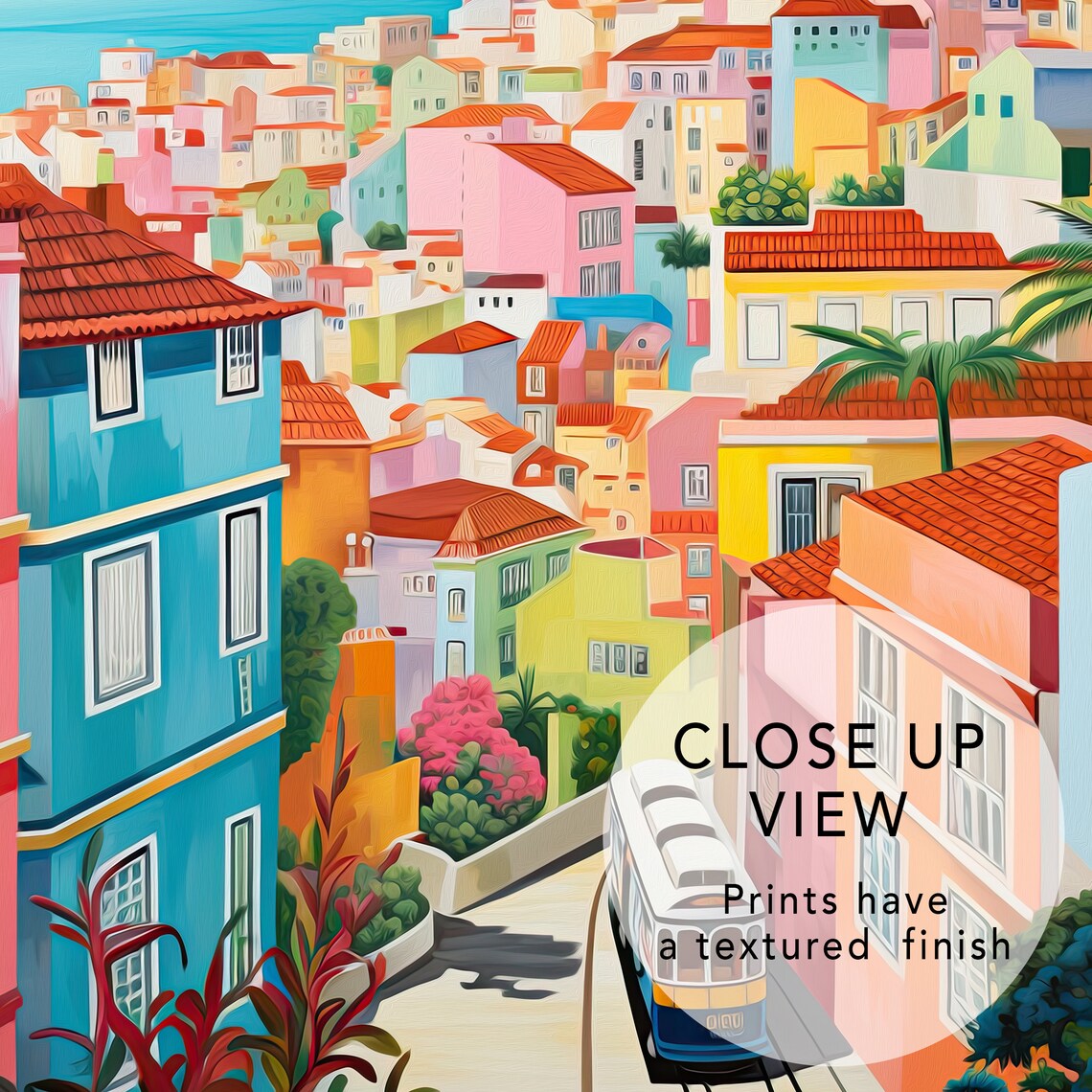Lisbon Travel Poster, Colourful Portugal Art Print - Image 3