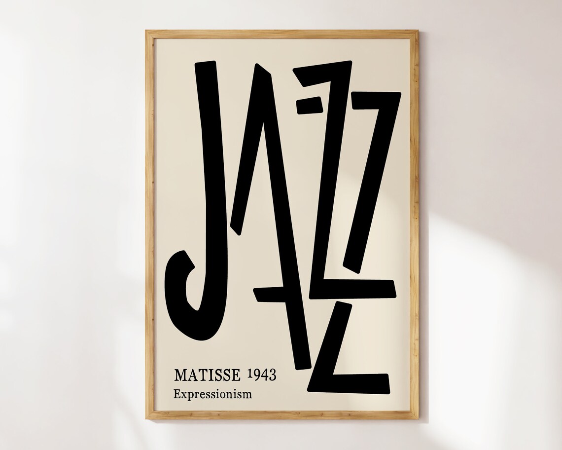 Mid-Century Jazz Exhibition Poster, Matisse-Inspired