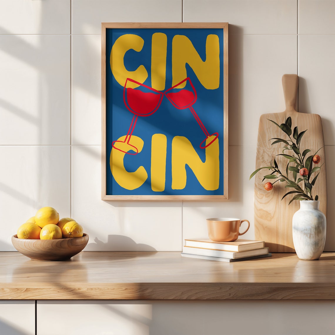 Cin Cin, Hand Drawn Wine Poster - Image 2