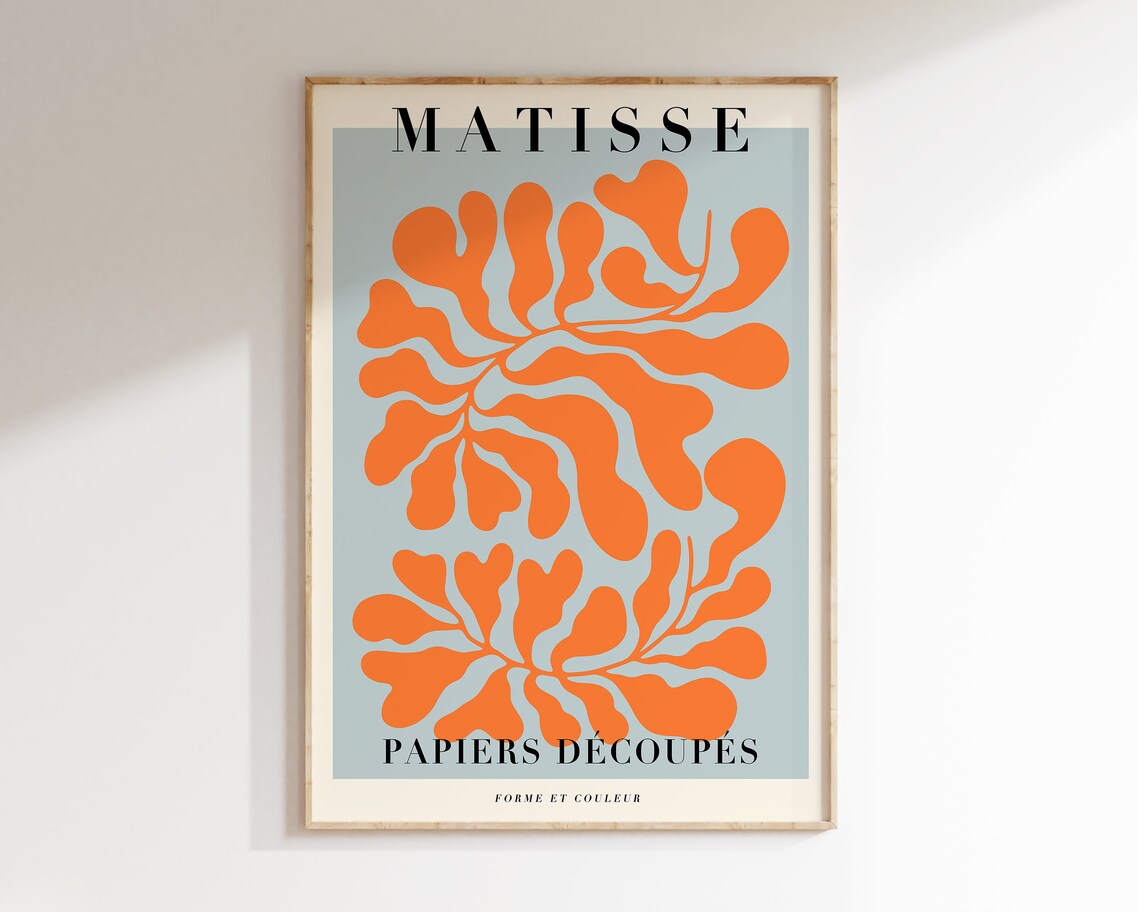Matisse Abstract Flower Art Print, Mid-Century