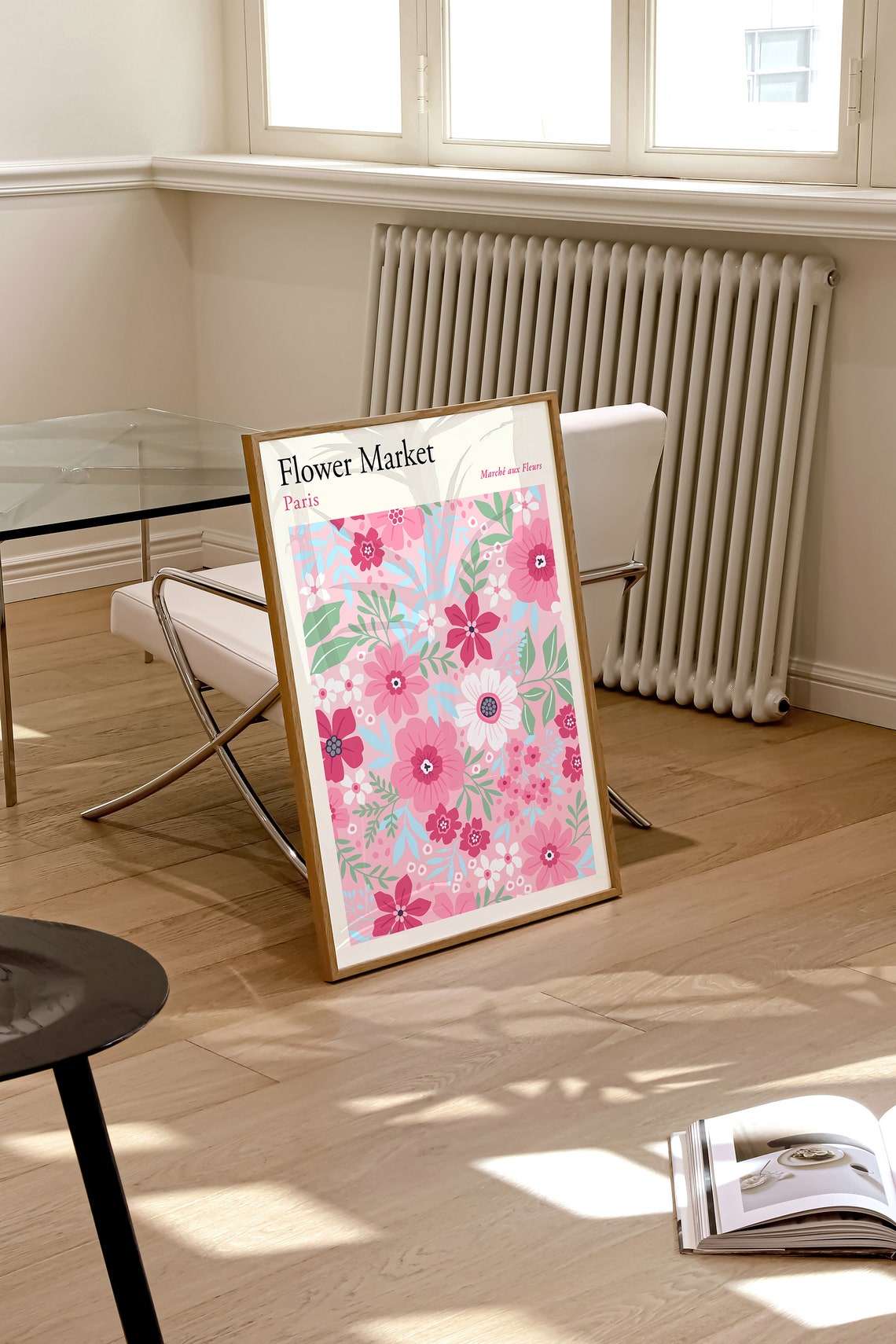 Flower Market Paris Poster Flower Market Poster Pastel Flower Market Poster Pastel Botanical Wall Art Boho Flower Market Print F156 - Image 3