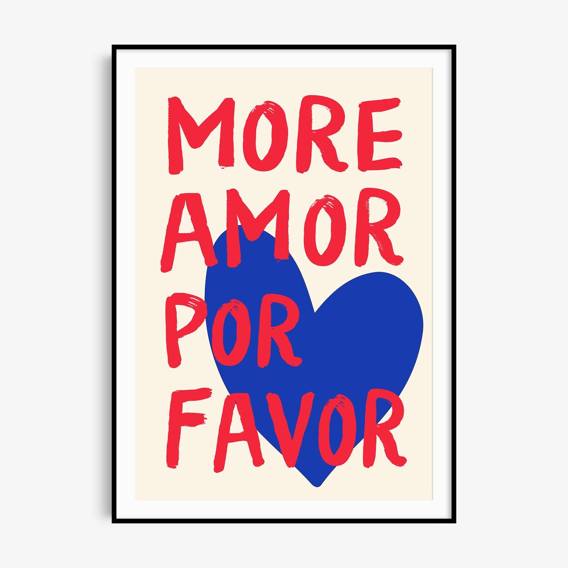 More Amor Por Favor Maximalist Typography Art Print - Image 3