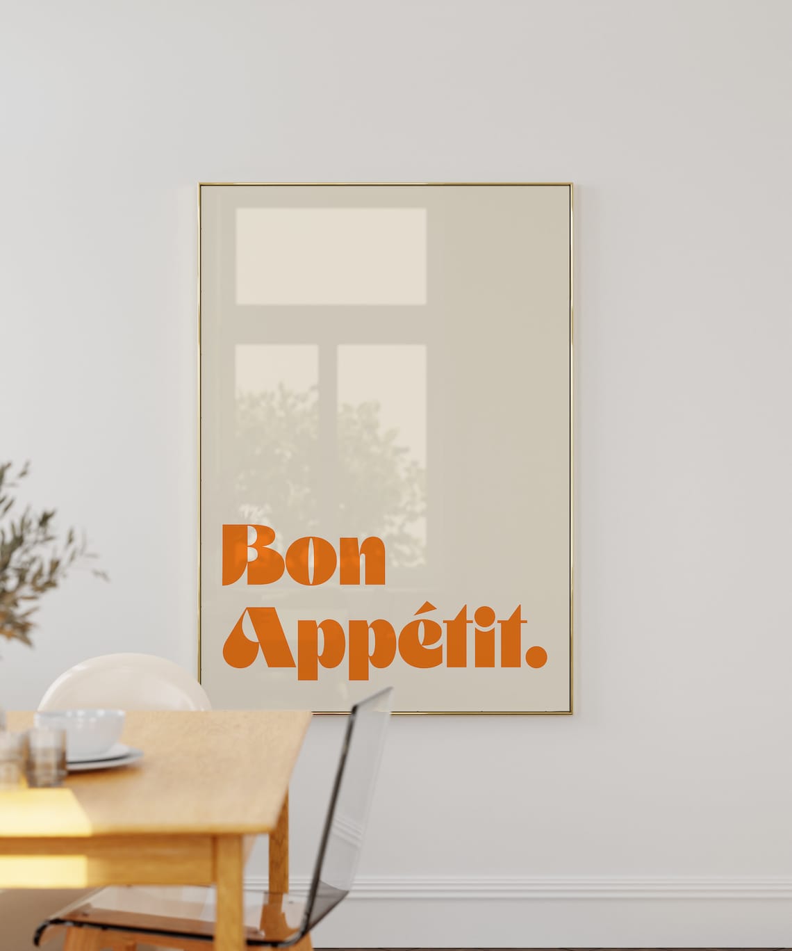 Bon Appetit Quote Poster, Minimalist Kitchen Art Print - Image 2