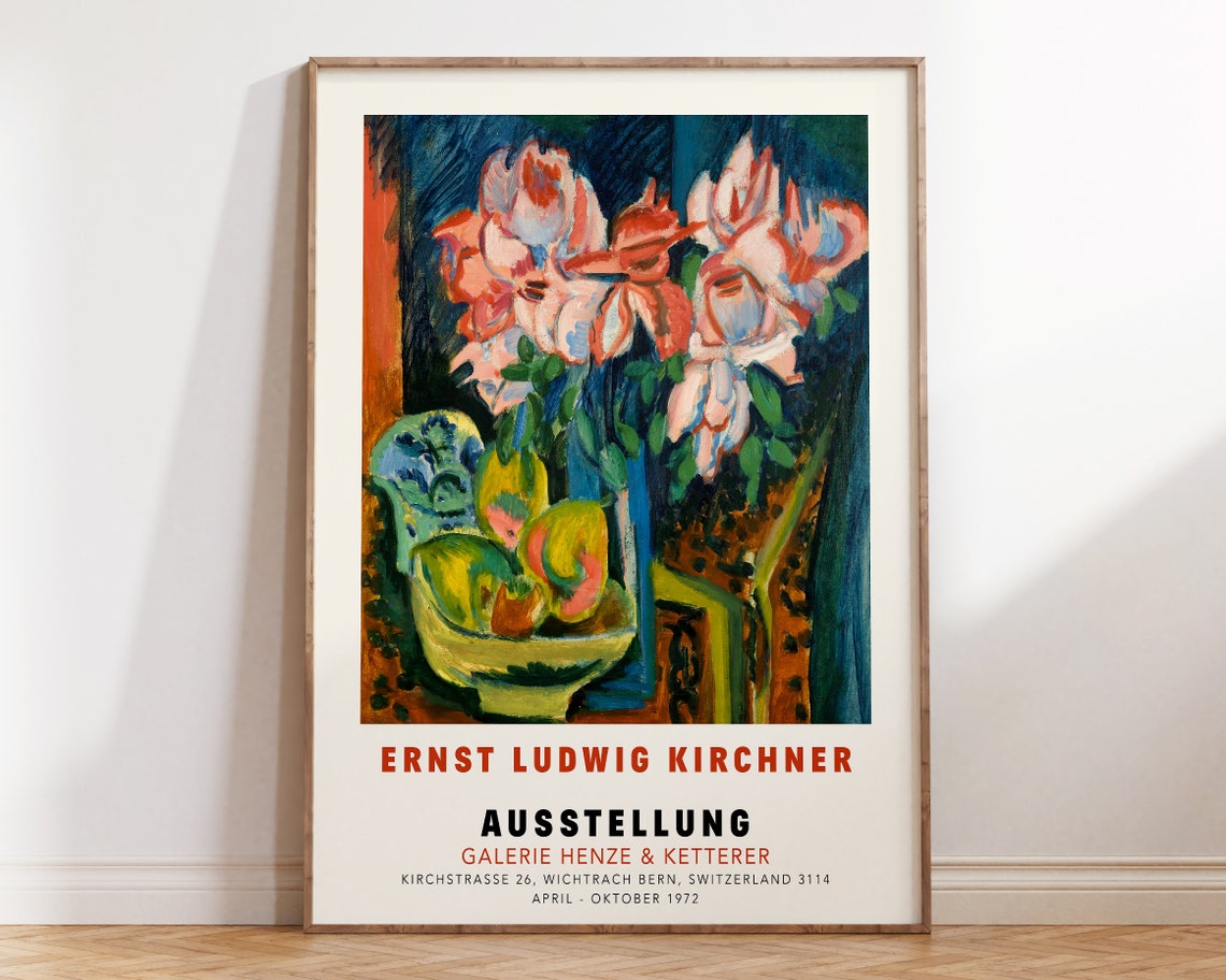 Ernst Ludwig Kirchner Floral Still Life Ausstellung Bern 1972 Poster