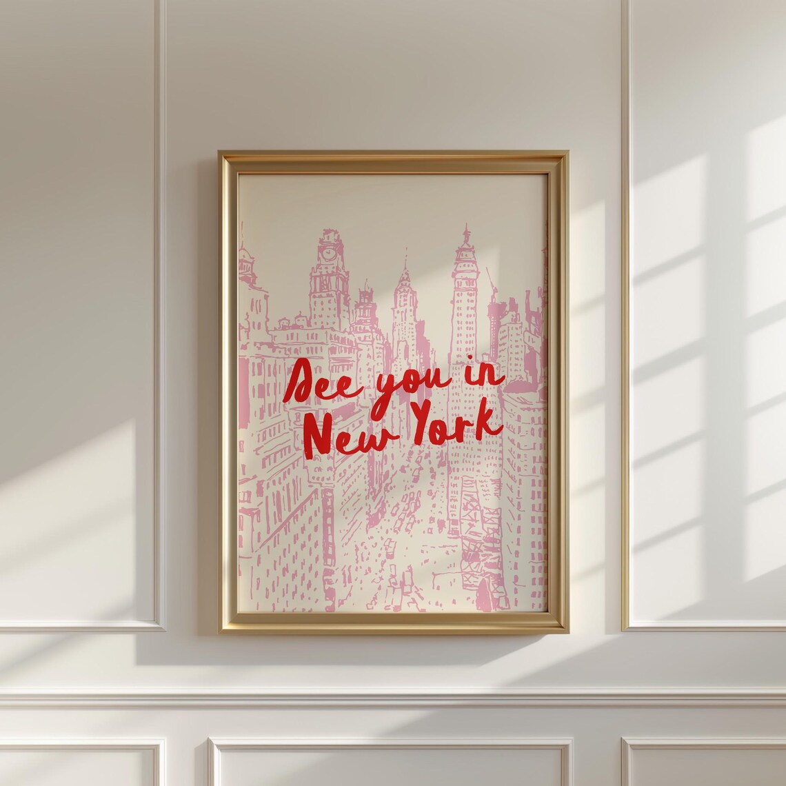 See You In New York Pastel Pink Travel Poster - Image 2