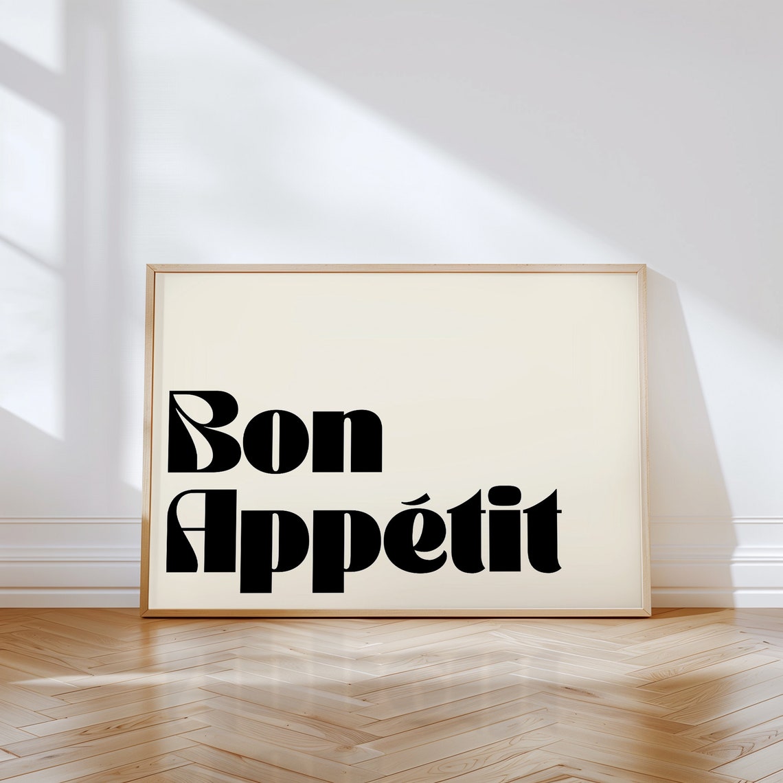 Bon Appetit Red on Pink Bold Script Retro Kitchen Wall Poster - Image 2
