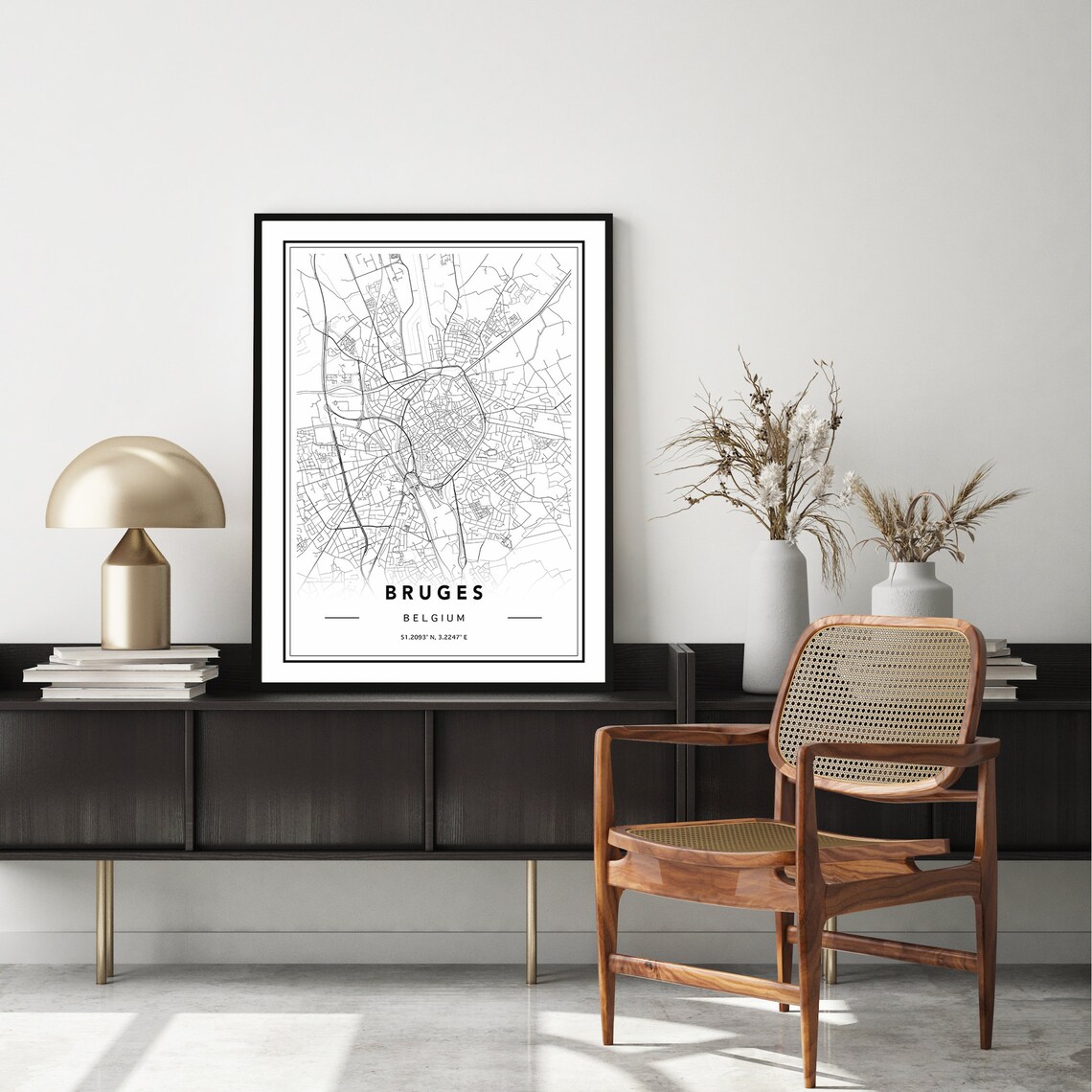 Bruges Belgium Map Poster, Travel Map Print - Image 2