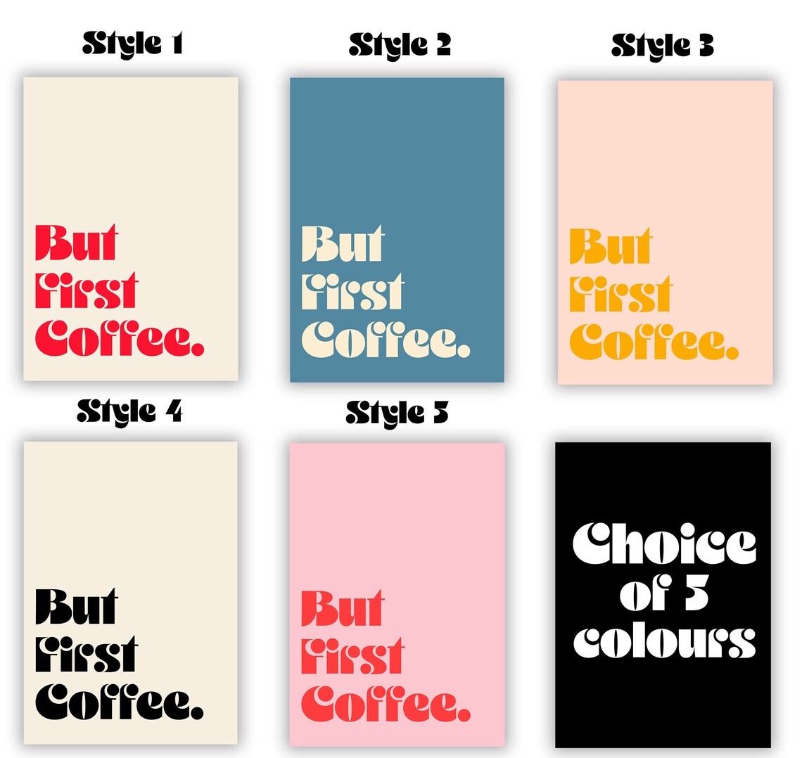 But First Coffee Minimalist Kitchen Art Print - Image 3