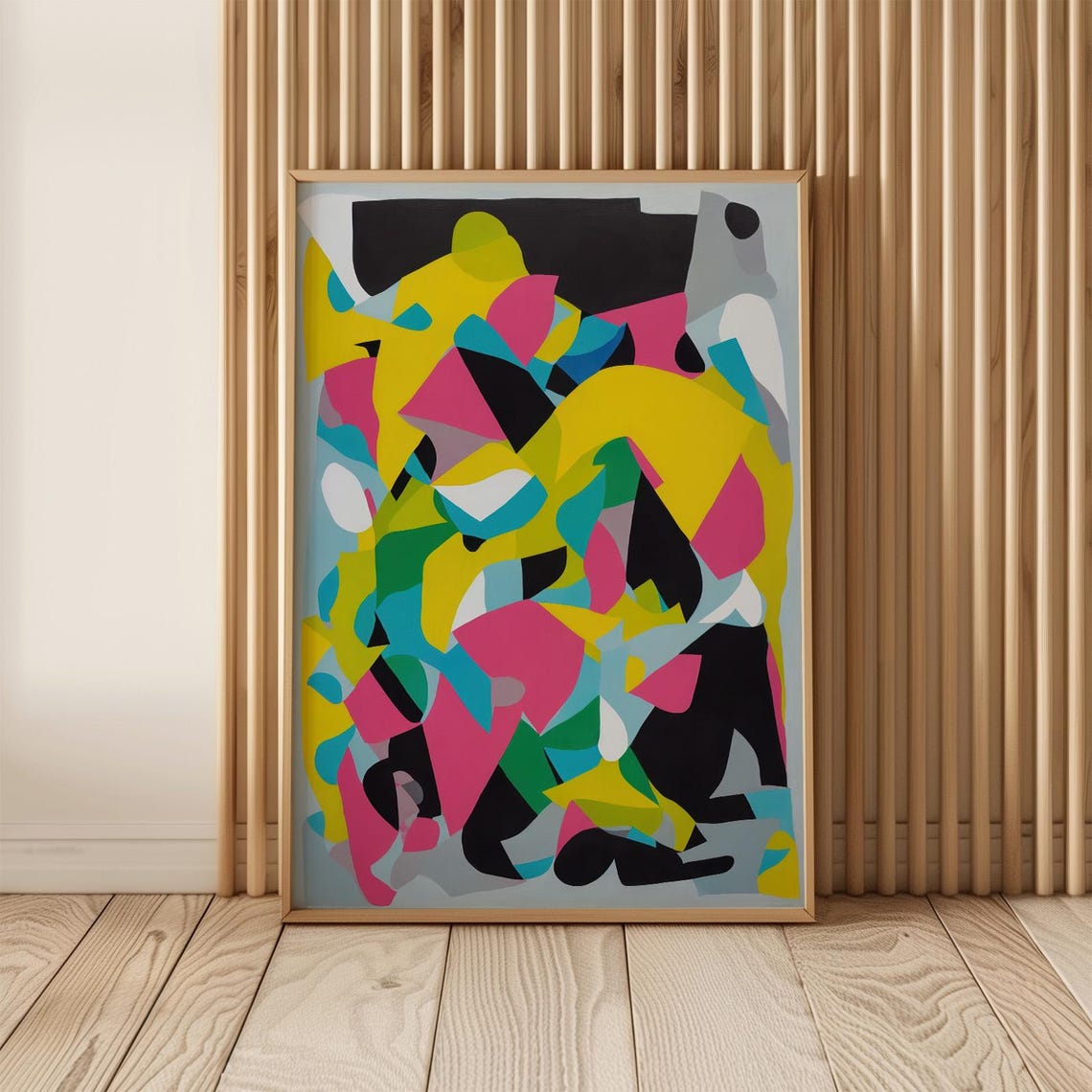 Chromafield Cyan Pink Yellow Bold Color Block Abstract Poster