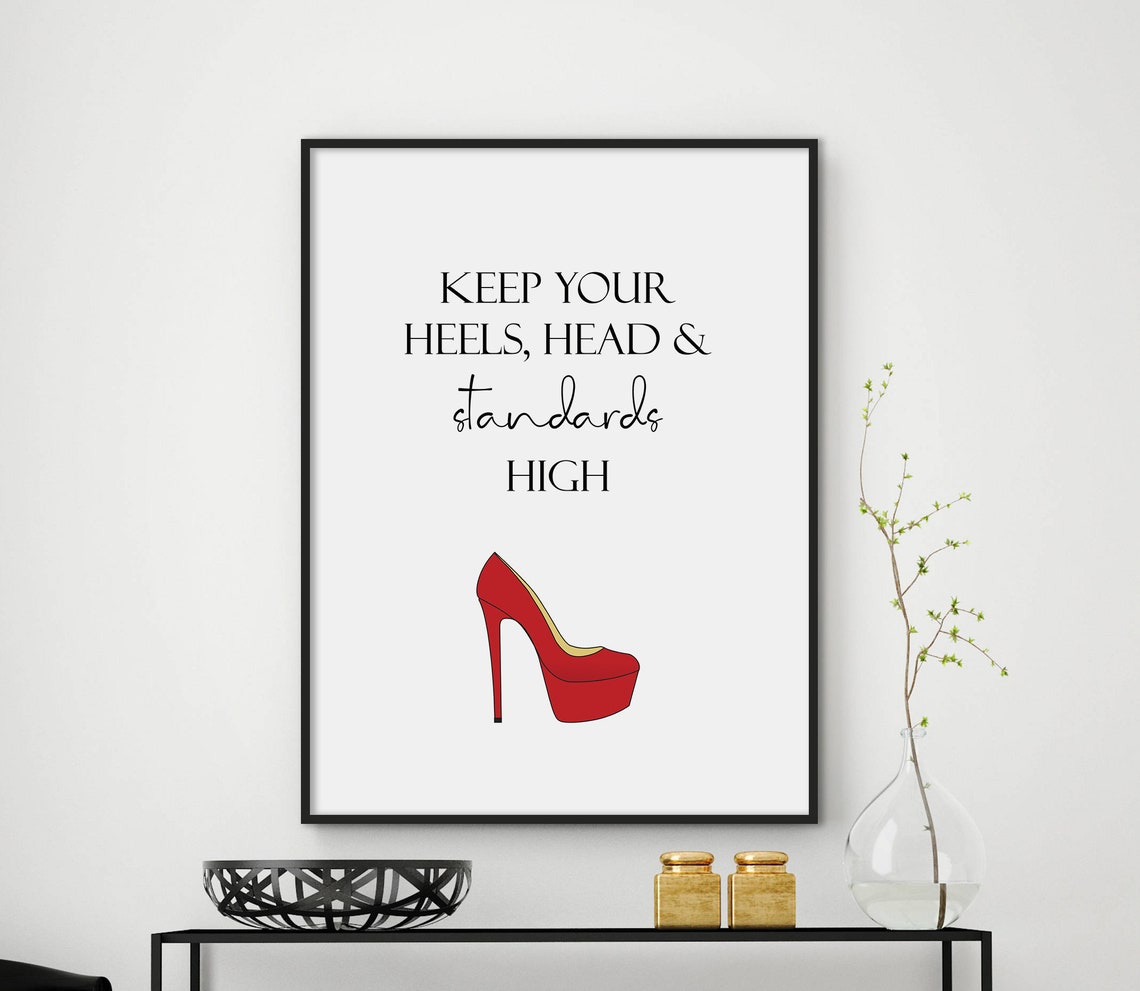 Fashion Quotes Wall Art Fashion Quote Print Fashion Wall Decor High Heel Shoes Typography Print Salon Decor Girl Room Decor