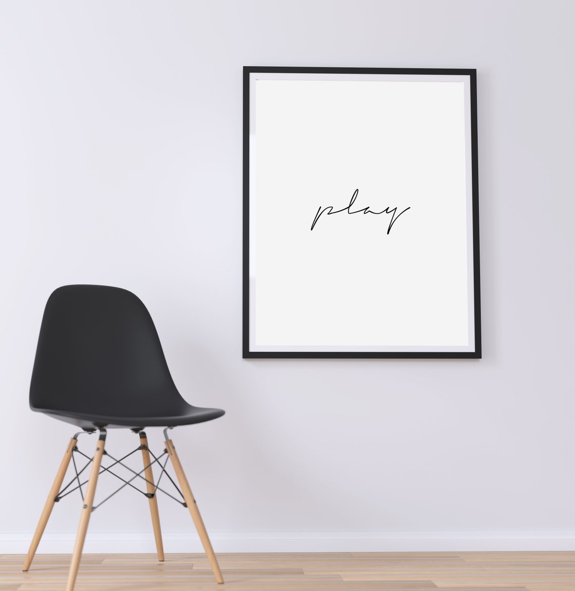Play Sweet Minimalist Black Script Word Art Kids Room Wall Poster - Image 2
