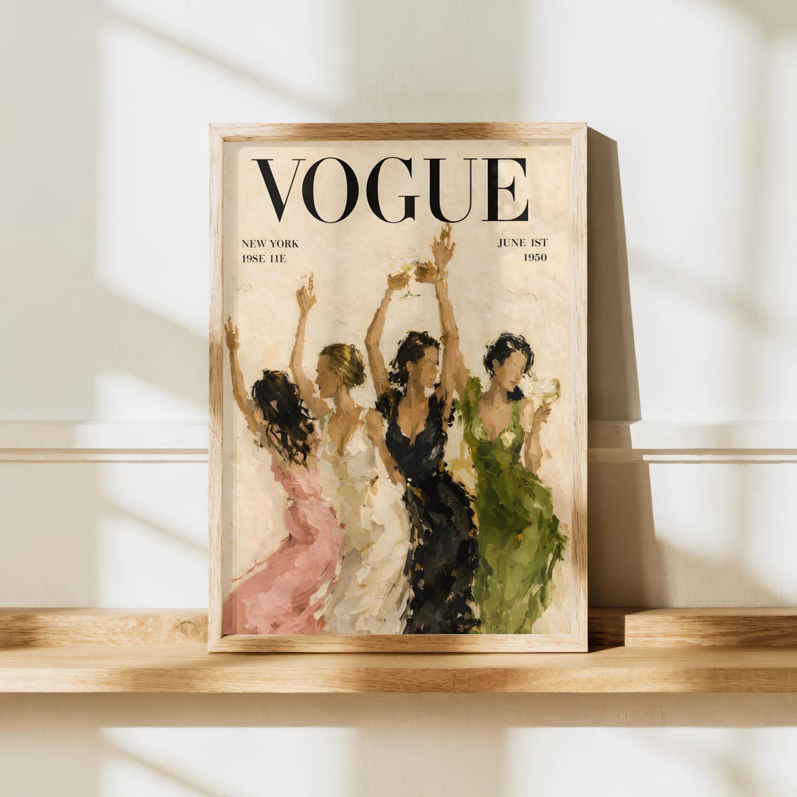 Vintage Vogue Women Dancing Magazine Cover Art Print Trendy Room Decor - Image 3