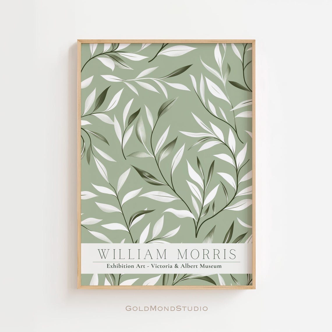 William Morris Sage Green Leaves Victoria and Albert Museum Poster