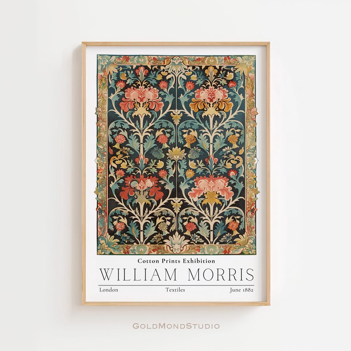 William Morris Floral Tapestry Cotton Textile Exhibition Art Poster