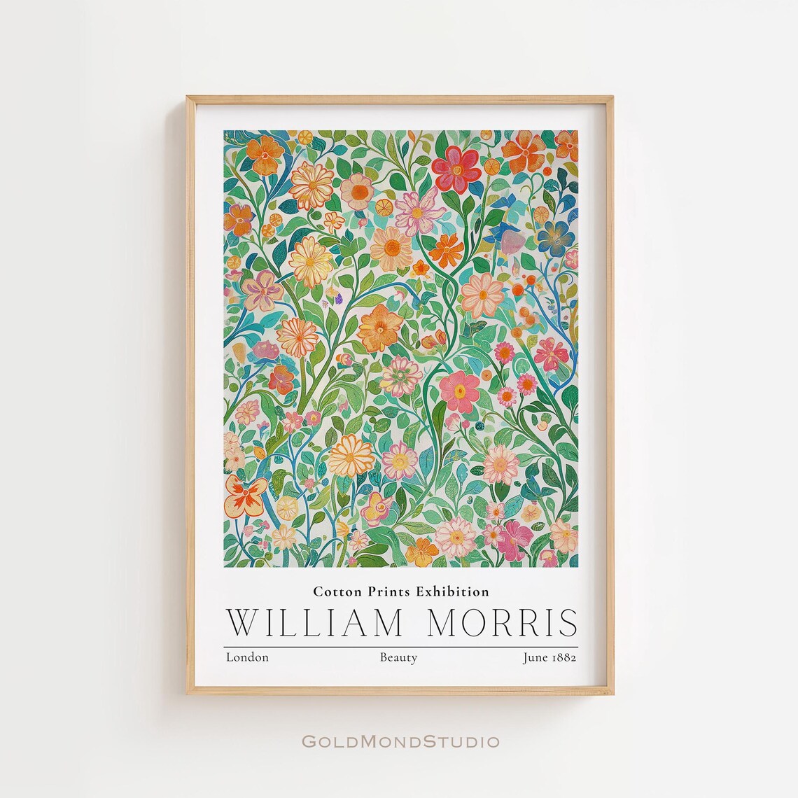 William Morris Vintage Poster, Textile Wall Art