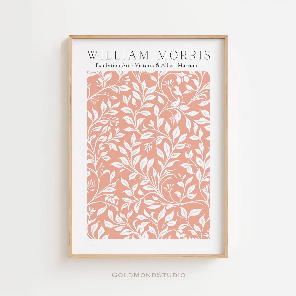 William Morris Terracotta White Leaf Victoria and Albert Museum Poster