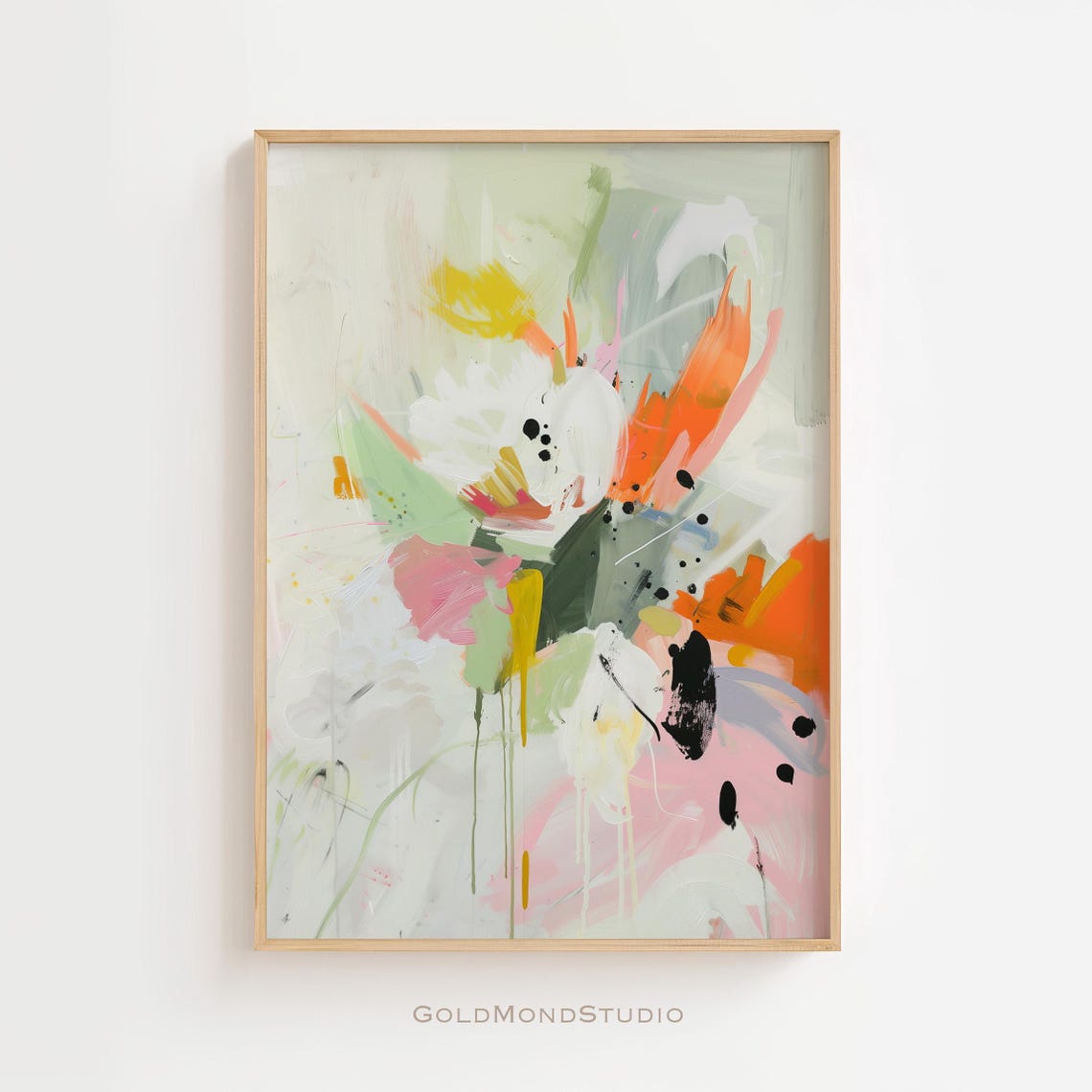 Colorful Floral Burst Pastel Abstract Watercolor Decor Poster