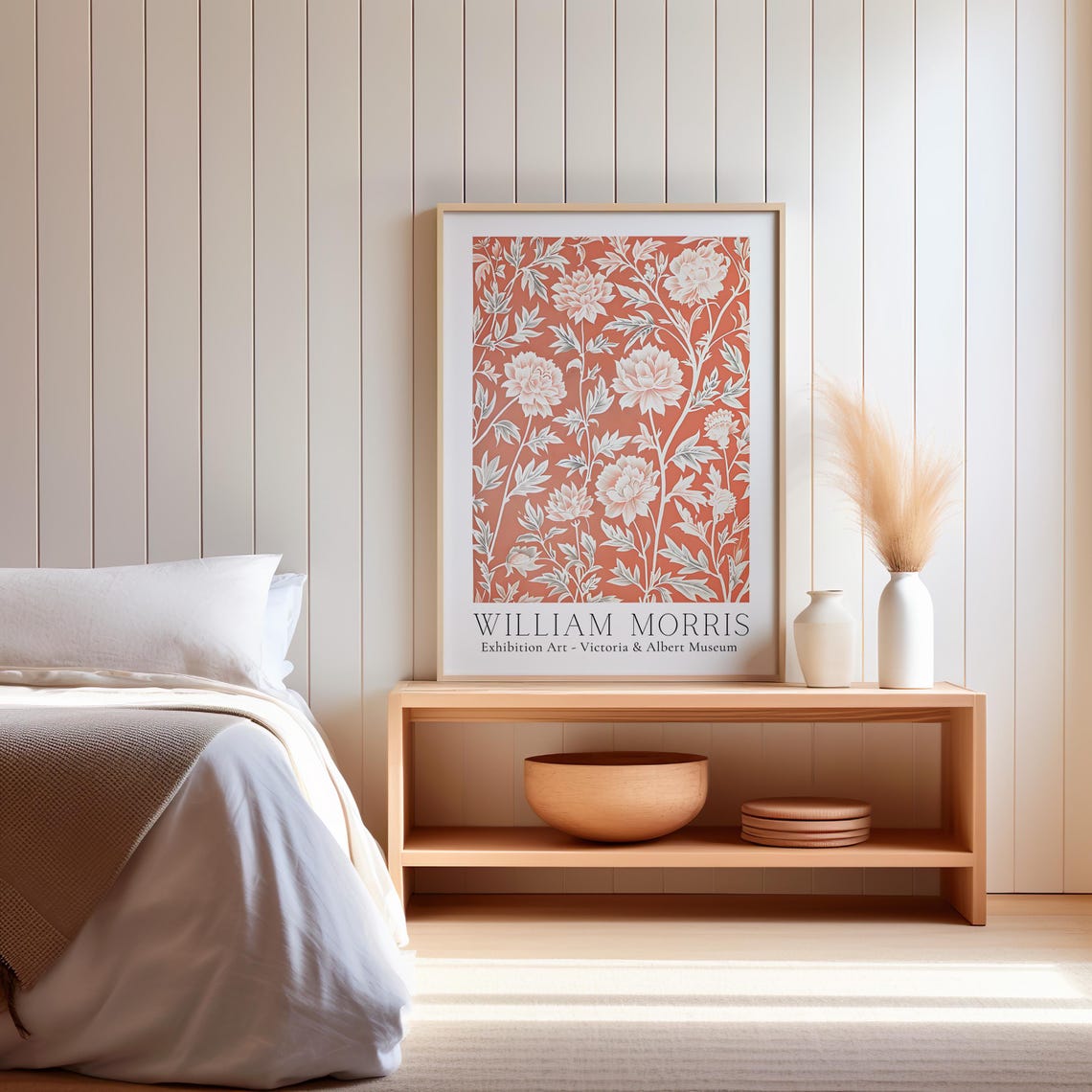 William Morris Coral White Peony Victoria and Albert Museum Poster - Image 3