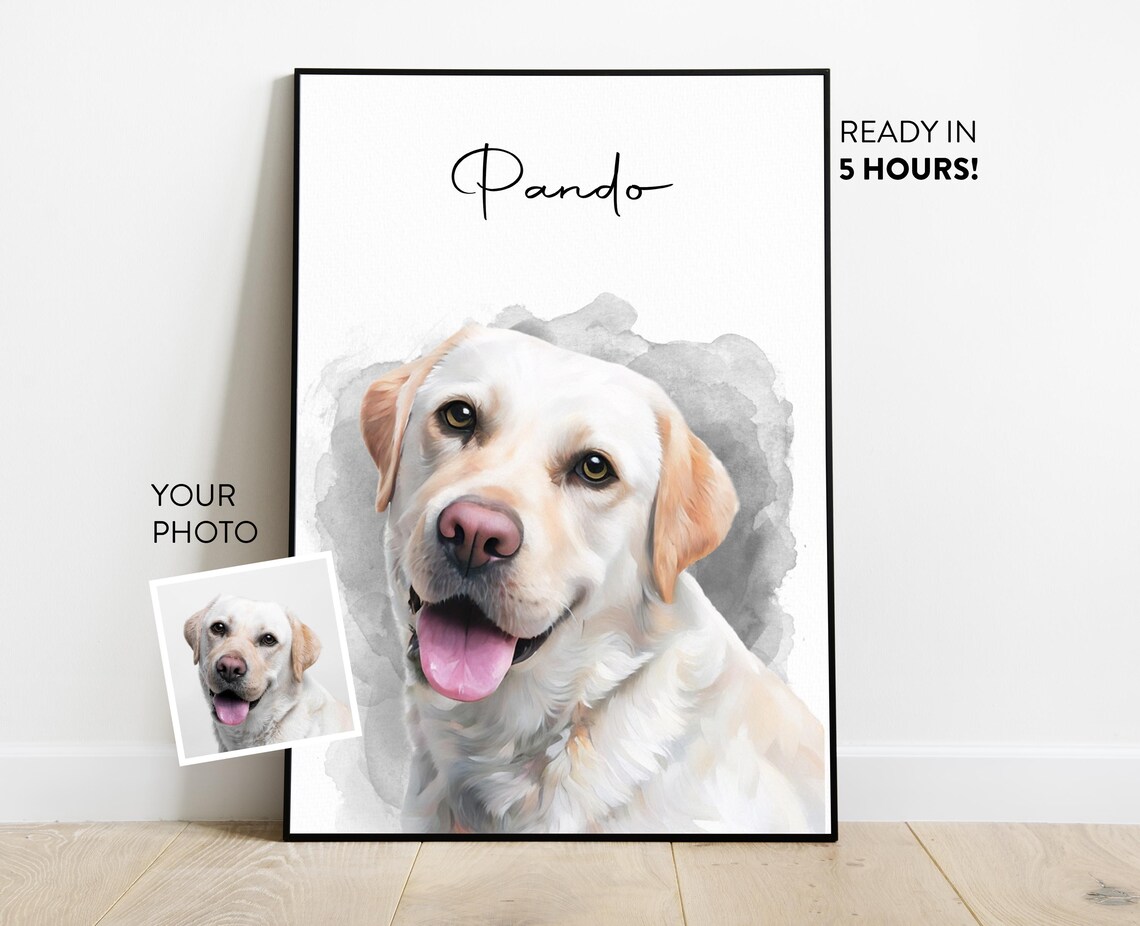 Watercolor Custom Pet Portrait, Gift For Her - Image 4