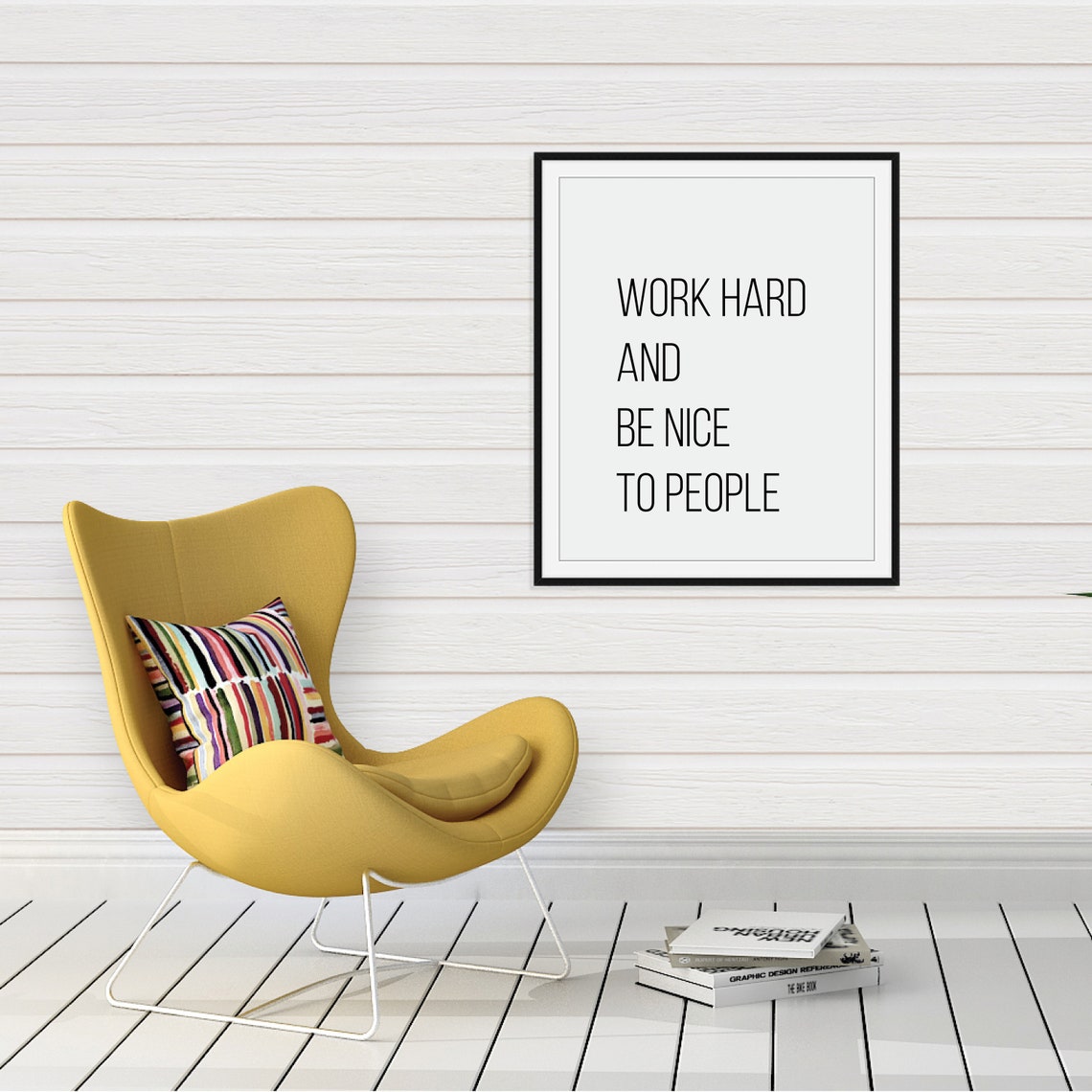 Work Hard And Be Nice To People Minimalist Motivational Quote Print - Image 3