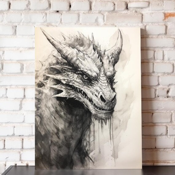 Dragon Metal Poster Dragon Wall Art Dragon Print 8x10 12x16 16x20