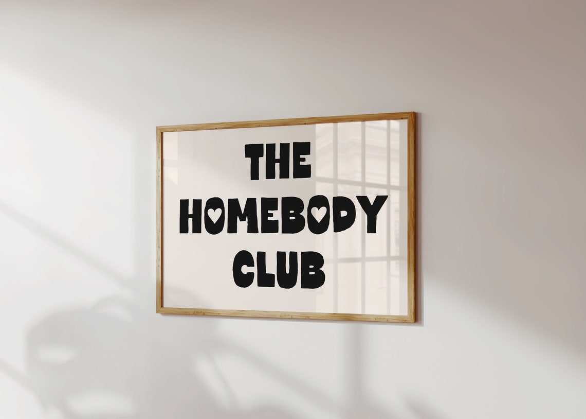 The Homebody Club Art Print Homebody Wall Art Self Care Poster Trendy Art Prints Wall Art College Girl Decor The Couch Club - Image 2