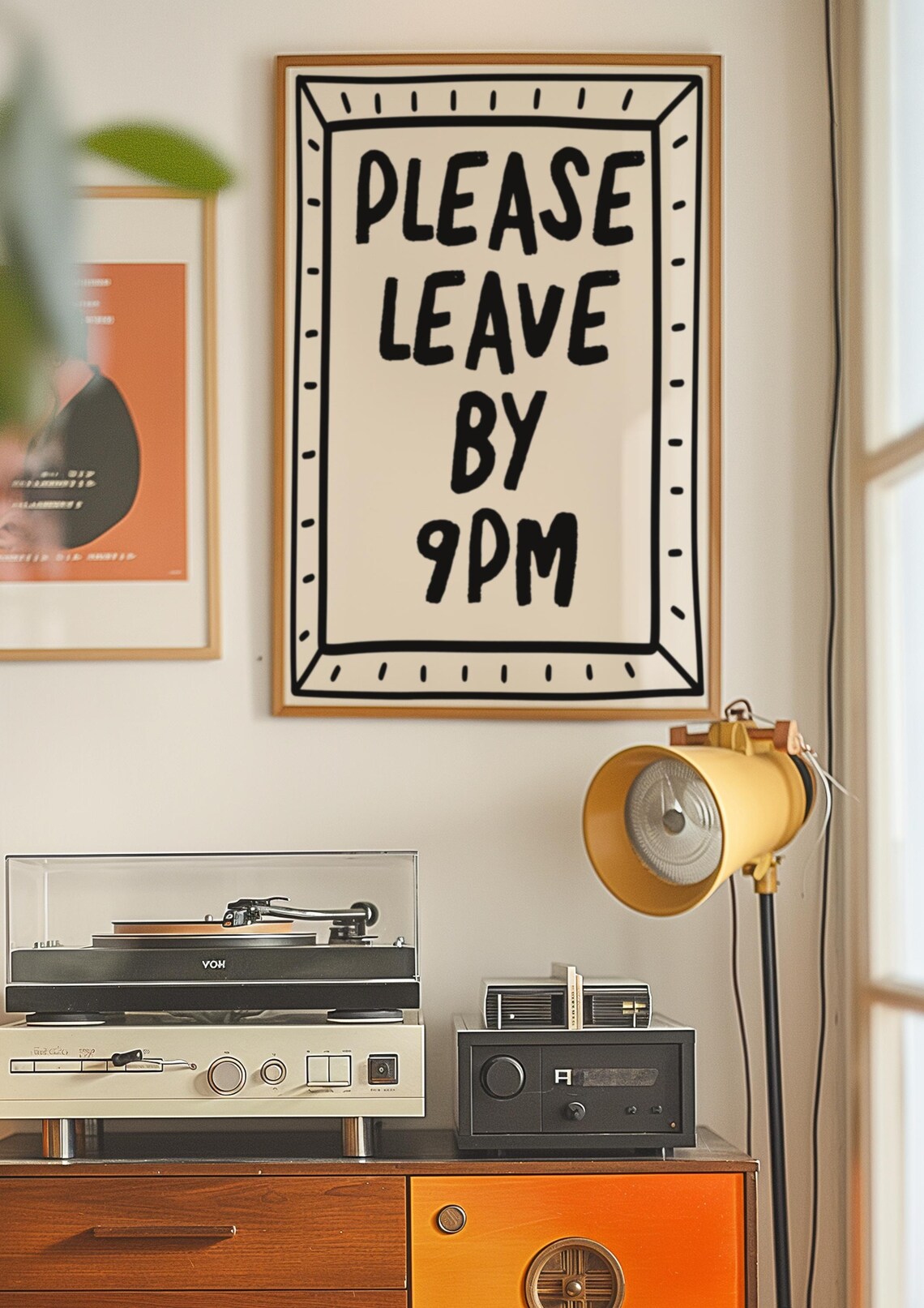 Please Leave By 9 PM Humor Quote Art Print - Image 2