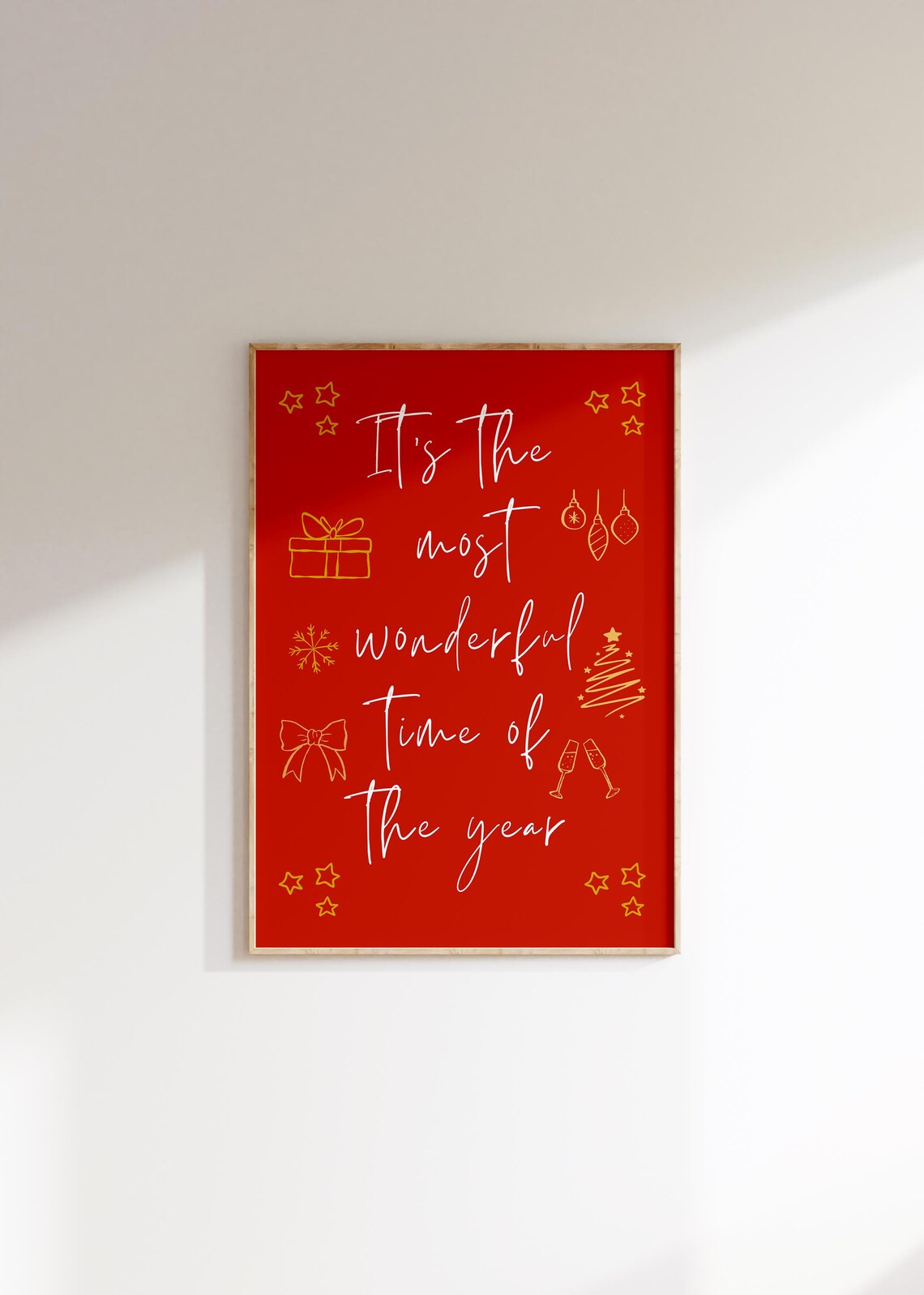 Its The Most Wonderful Time Of The Year Wall Art Trendy Wall Art Christmas Art Holiday Wall Art Colorful Christmas Wall Art